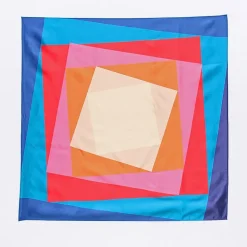 Mixit Colorful Kaleidoscope Satin-Like Square Scarf