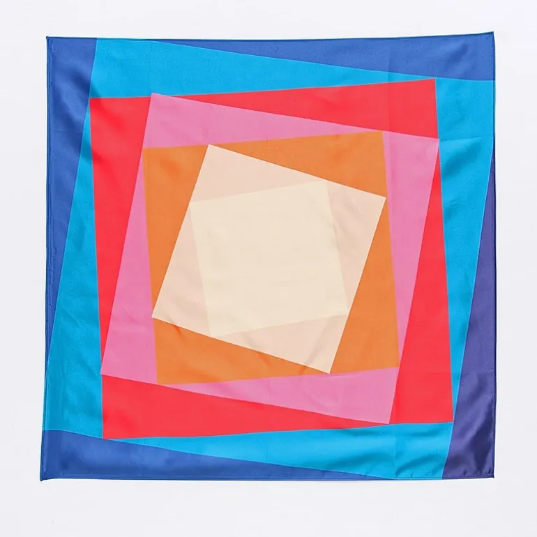 Mixit Colorful Kaleidoscope Satin-Like Square Scarf