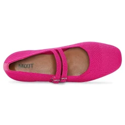 Mixit Double Buckle Mary Jane Womens Square Closed Toe Ballet Flats