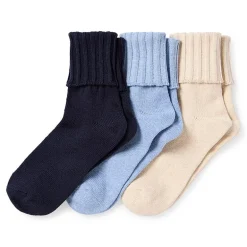 Mixit Essentials Thick Rib Womens 3 Pair Turncuff Socks