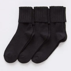 Mixit Everyday Essential Rib Womens 3 Pair Turncuff Socks