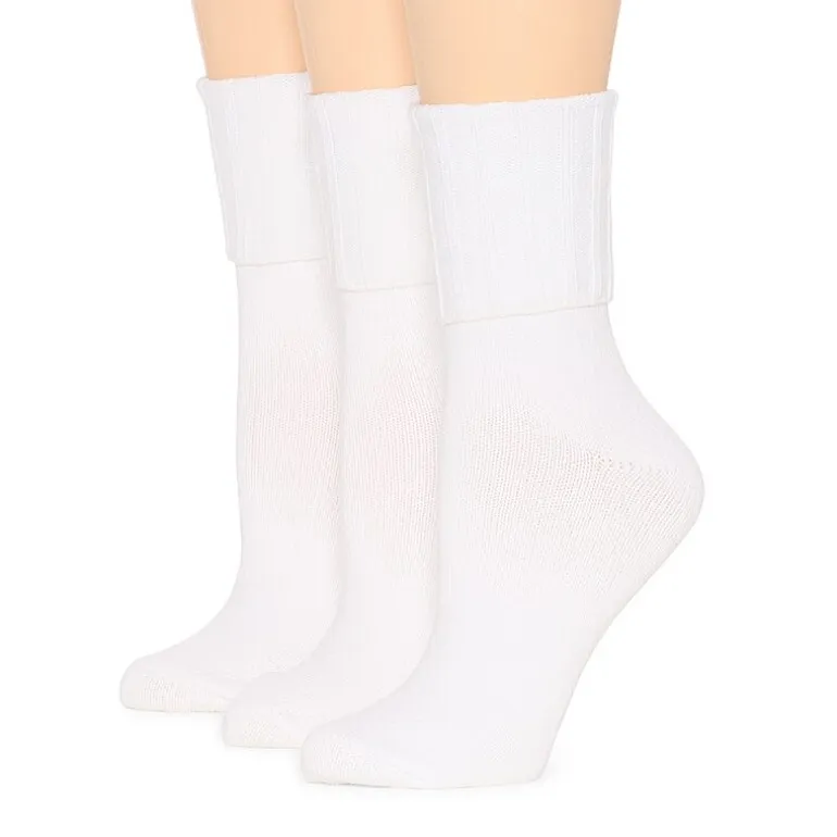 Mixit Everyday Essential Rib Womens 3 Pair Turncuff Socks