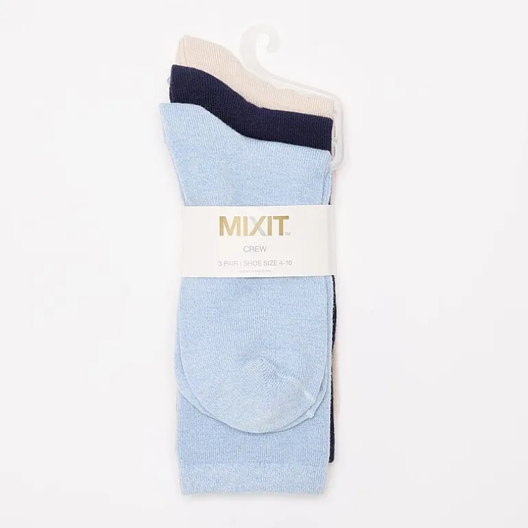 Mixit Everyday Essential Womens 3 Pair Crew Socks