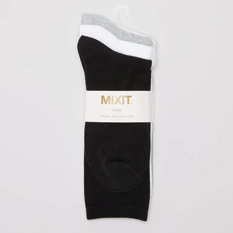 Mixit Everyday Essential Womens 3 Pair Crew Socks
