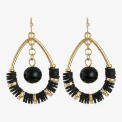Mixit Gold Tone & Black Tear Womens Drop Earrings