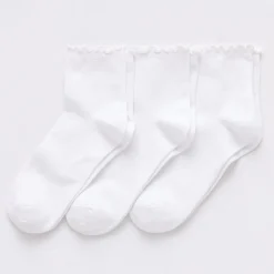 Mixit Lettuce Edge Womens 3 Pair Quarter Ankle Socks