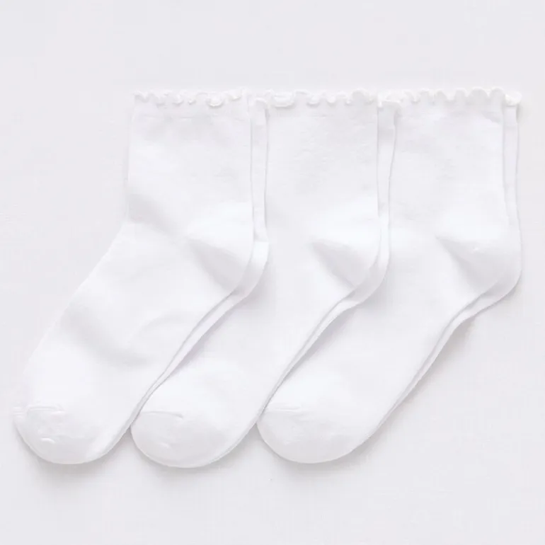 Mixit Lettuce Edge Womens 3 Pair Quarter Ankle Socks