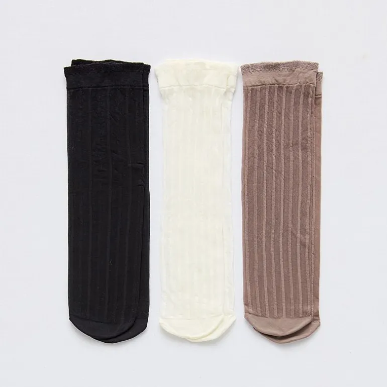 Mixit Sheer Anklet Womens Multi-Pack 3 Pair Trouser Socks