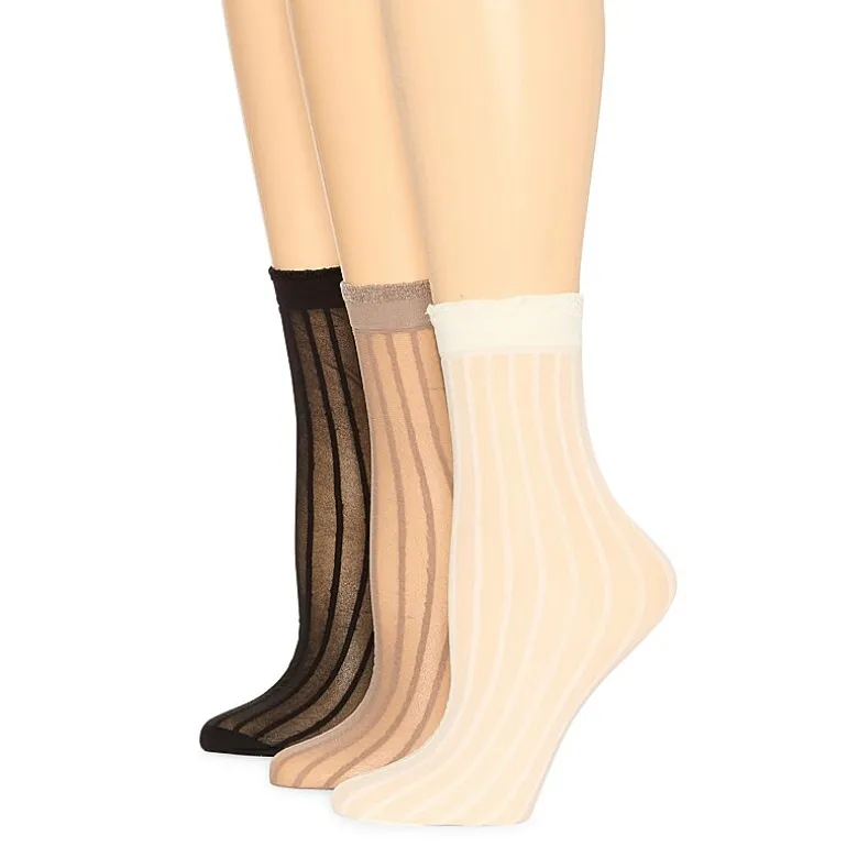 Mixit Sheer Anklet Womens Multi-Pack 3 Pair Trouser Socks