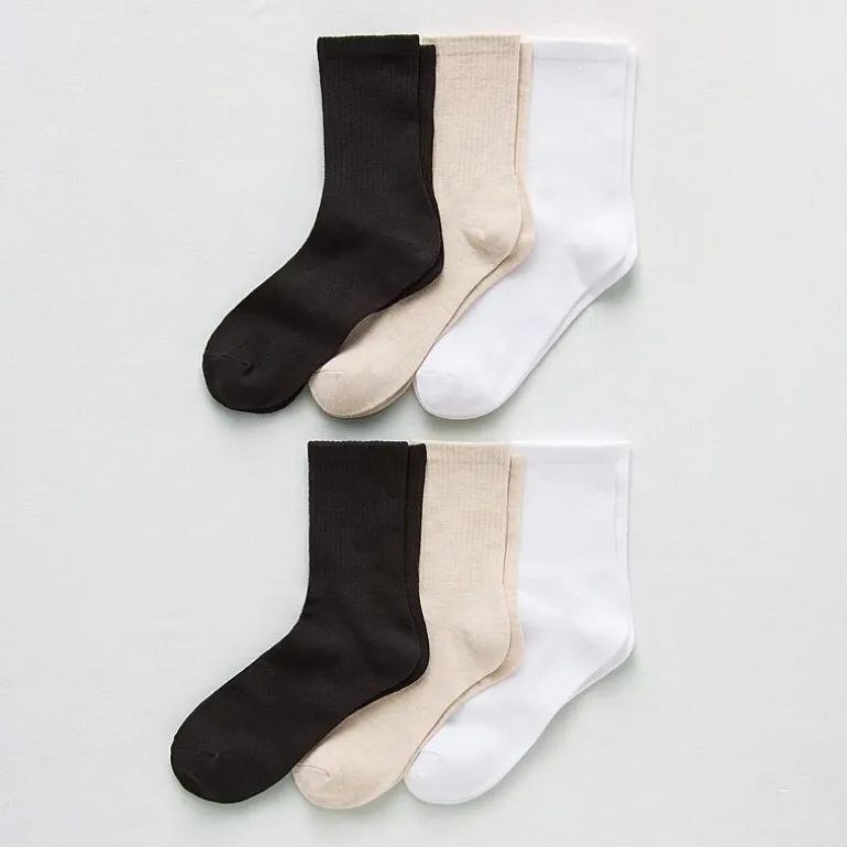 Mixit Sport Rib Short Womens 6 Pair Crew Socks