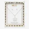 Mixit Womens Cubic Zirconia Flower Hypoallergenic 2-pc. Jewelry Set