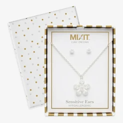 Mixit Womens Cubic Zirconia Flower Hypoallergenic 2-pc. Jewelry Set