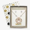 Mixit Womens Cubic Zirconia Heart Hypoallergenic 2-pc. Jewelry Set