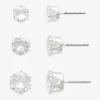Mixit Womens Cubic Zirconia Hypoallergenic 3 Pair Earring Set