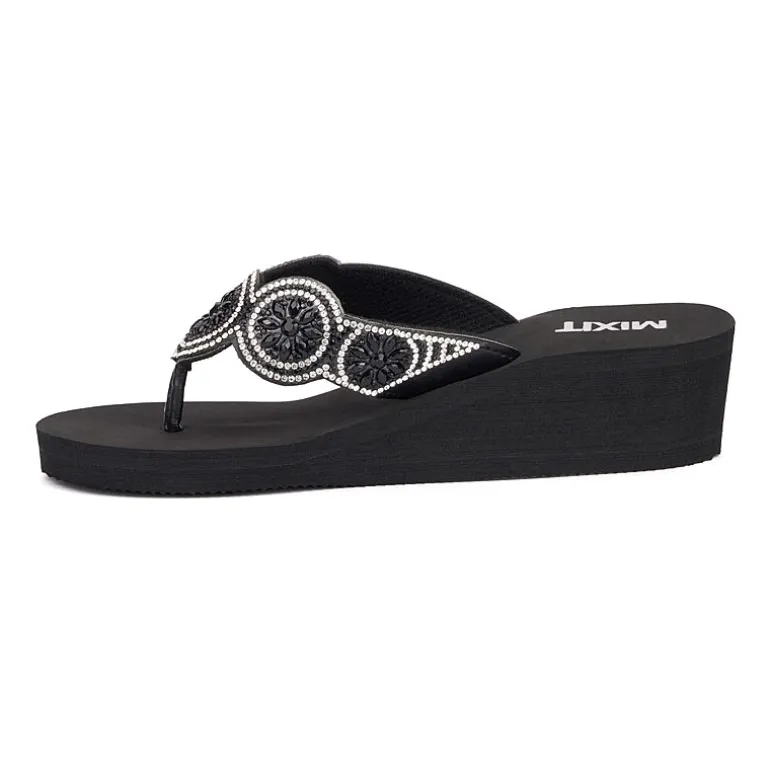 Mixit Womens 5 Disc Wedge Sandals