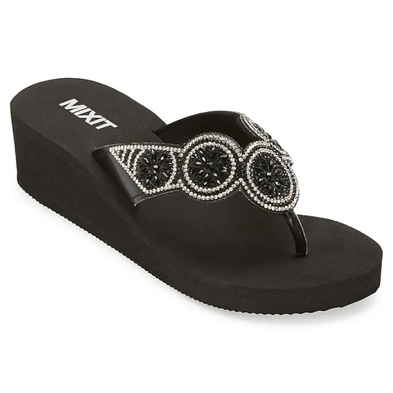 Mixit Womens 5 Disc Wedge Sandals