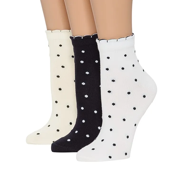 Mixit Womens Multi-Pack 3 Pair Quarter Ankle Socks