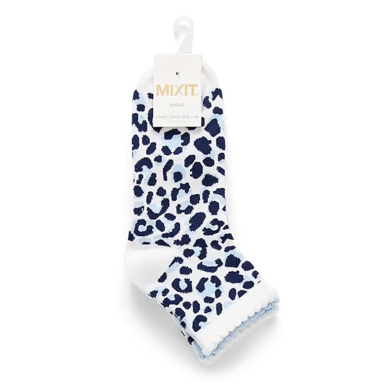 Mixit Womens Multi-Pack 3 Pair Quarter Ankle Socks