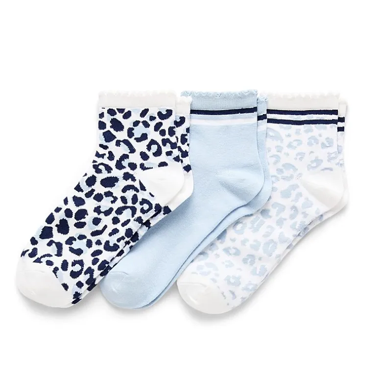 Mixit Womens Multi-Pack 3 Pair Quarter Ankle Socks