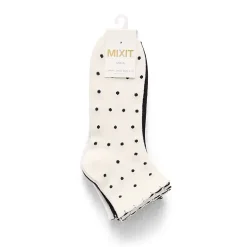 Mixit Womens Multi-Pack 3 Pair Quarter Ankle Socks