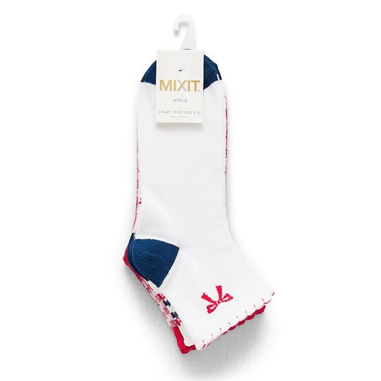 Mixit Womens Multi-Pack 3 Pair Quarter Ankle Socks