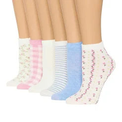 Mixit Womens 6 Pair Low Cut Socks