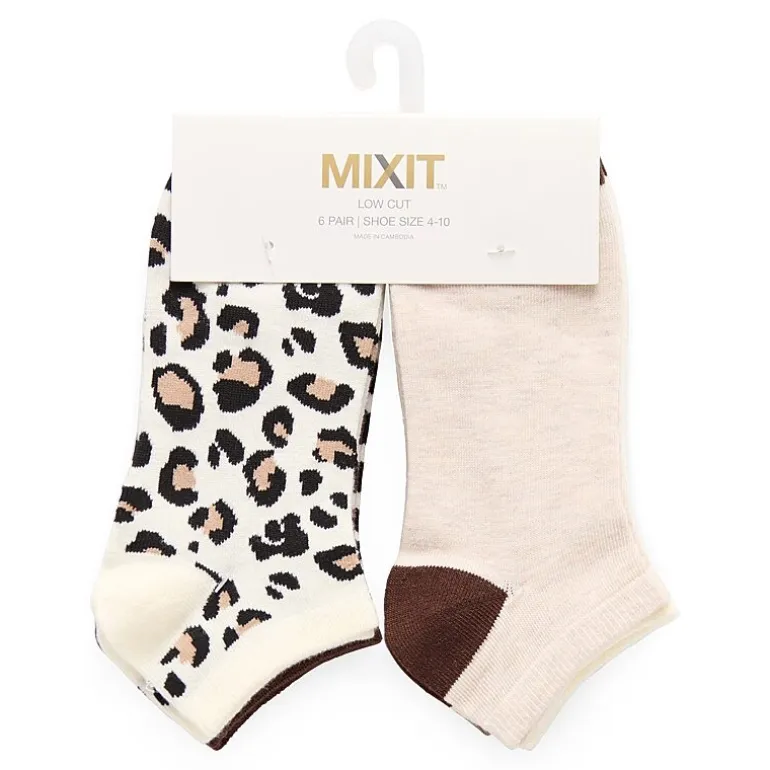 Mixit Womens 6 Pair Low Cut Socks