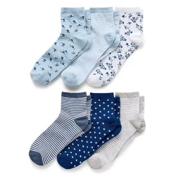 Mixit Womens 6 Pair Quarter Ankle Socks