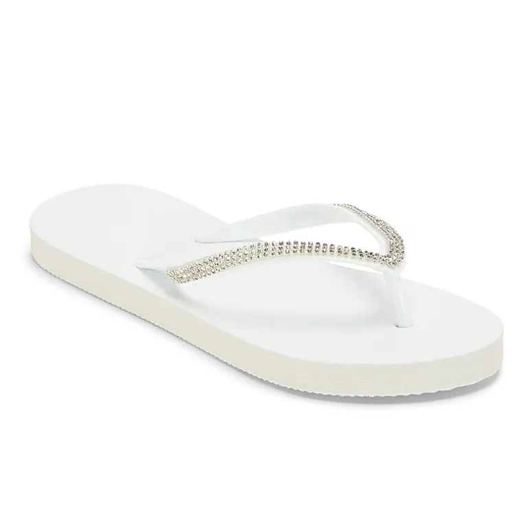 Mixit Womens Rhinestone Flip-Flops
