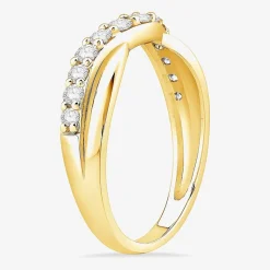4MM 1/2 CT.T.W. Natural Diamond 10K or 14K White Gold Curved Wedding Band