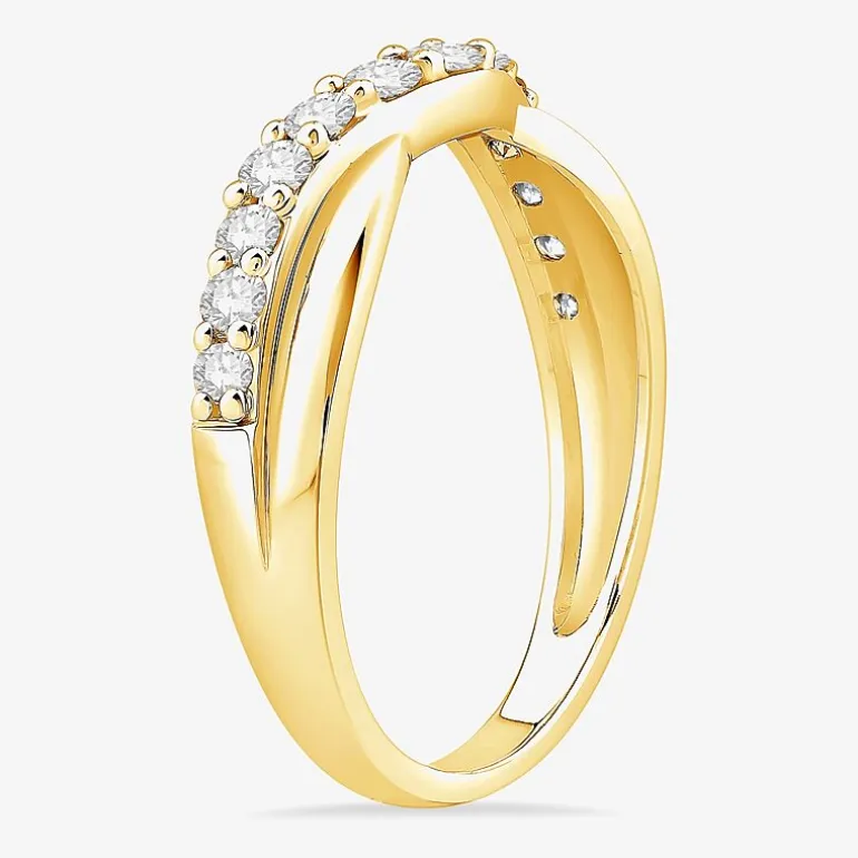 4MM 1/2 CT.T.W. Natural Diamond 10K or 14K White Gold Curved Wedding Band