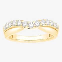 4MM 1/2 CT.T.W. Natural Diamond 10K or 14K White Gold Curved Wedding Band