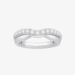 4MM 1/2 CT.T.W. Natural Diamond 10K or 14K White Gold Curved Wedding Band