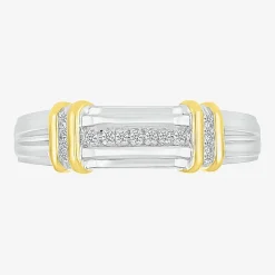 5.10mm Unisex Adult 1/4 CT. T.W. Natural White Diamond 10K Two Tone Gold Marquise Halo Side Stone Ring Set