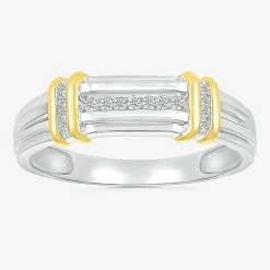 5.10mm Unisex Adult 1/4 CT. T.W. Natural White Diamond 10K Two Tone Gold Marquise Halo Side Stone Ring Set