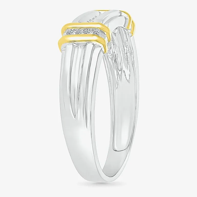 5.10mm Unisex Adult 1/4 CT. T.W. Natural White Diamond 10K Two Tone Gold Marquise Halo Side Stone Ring Set