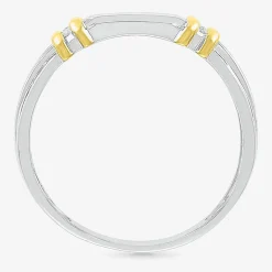 5.10mm Unisex Adult 1/4 CT. T.W. Natural White Diamond 10K Two Tone Gold Marquise Halo Side Stone Ring Set