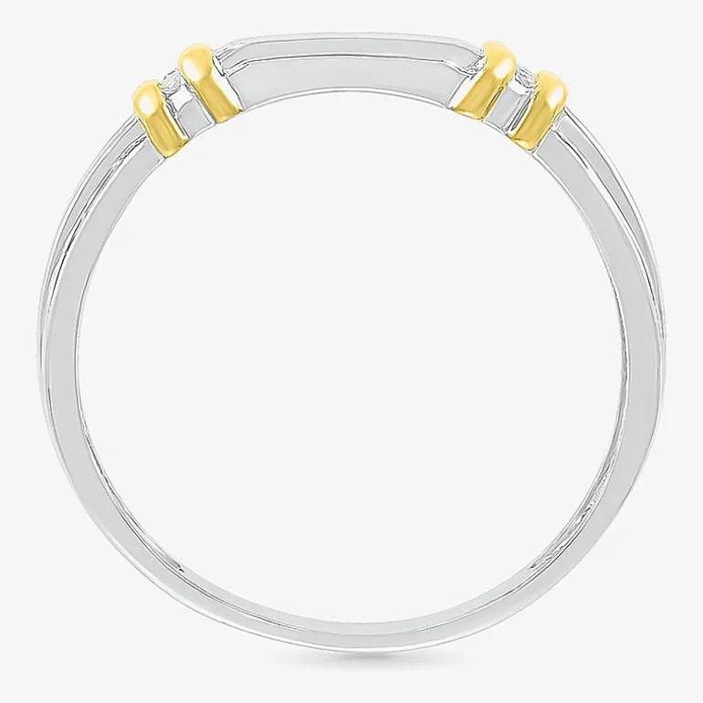 5.10mm Unisex Adult 1/4 CT. T.W. Natural White Diamond 10K Two Tone Gold Marquise Halo Side Stone Ring Set