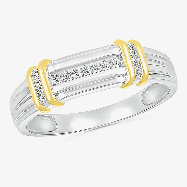 5.10mm Unisex Adult 1/4 CT. T.W. Natural White Diamond 10K Two Tone Gold Marquise Halo Side Stone Ring Set
