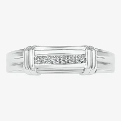 5.05mm Unisex Adult 1/4 CT. T.W. Natural White Diamond 10K Gold Marquise Side Stone Wedding Ring Set
