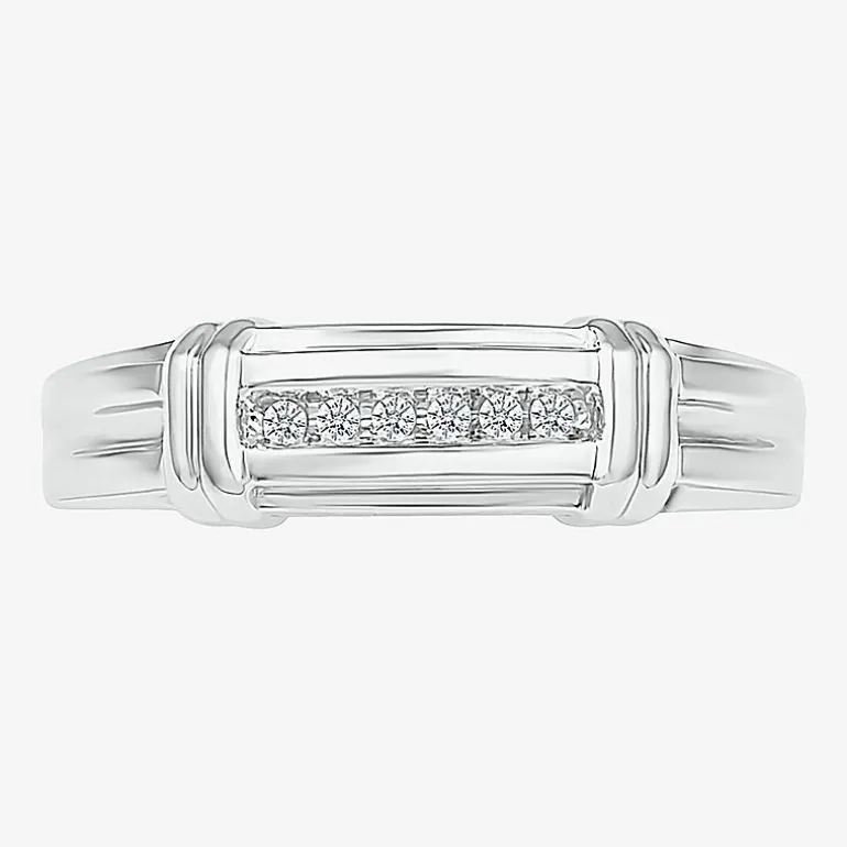 5.05mm Unisex Adult 1/4 CT. T.W. Natural White Diamond 10K Gold Marquise Side Stone Wedding Ring Set
