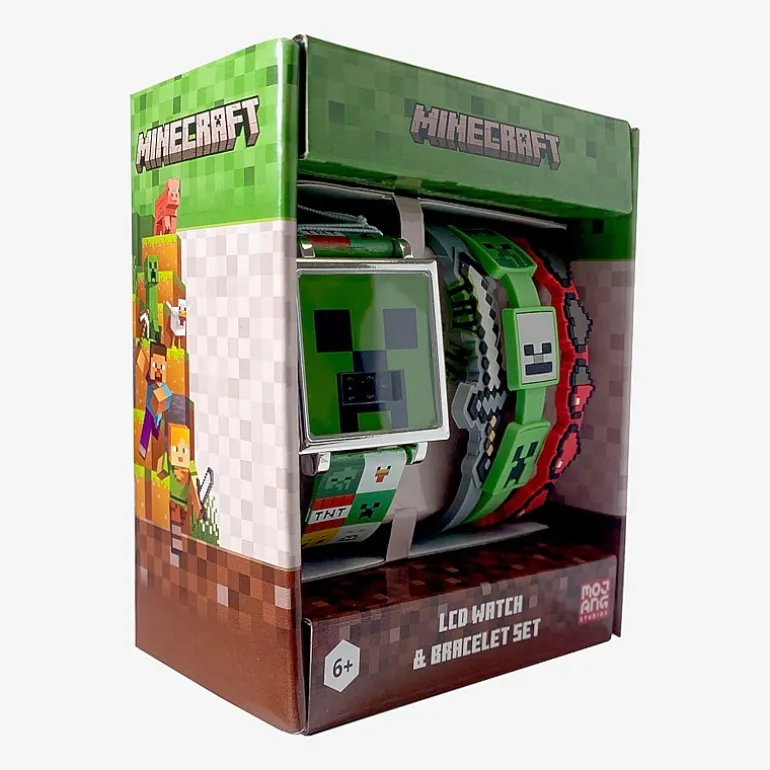 Mojang Minecraft Boys Green Strap Watch Min40129jc