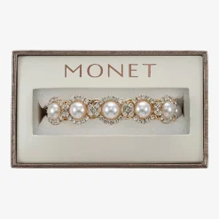 Monet Jewelry Gold Tone Halo Coil Womens Glass Wrap Bracelet
