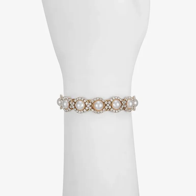 Monet Jewelry Gold Tone Halo Coil Womens Glass Wrap Bracelet