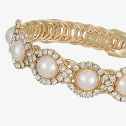 Monet Jewelry Gold Tone Halo Coil Womens Glass Wrap Bracelet