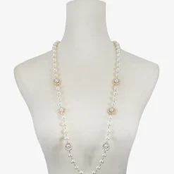 Monet Jewelry Gold Tone Halo Womens Glass 36 Inch Strand Necklace