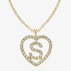 Monet Jewelry Gold Tone Initial Pendant Necklace & Stud Earring Womens Glass Heart 2-pc. Jewelry Set