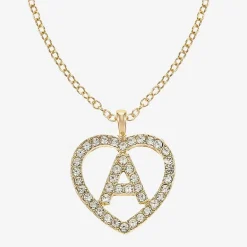 Monet Jewelry Gold Tone Initial Pendant Necklace & Stud Earring Womens Glass Heart 2-pc. Jewelry Set