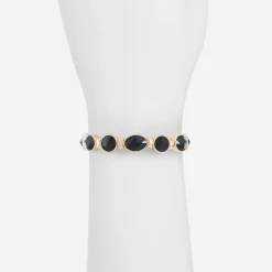 Monet Jewelry Gold Tone Womens Black Stretch Bracelet