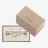 Monet Jewelry Gold Tone Womens Glass Heart Bangle Bracelet